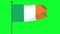 Green screen of The national flag of Ireland, `the tricolour` Irish tricolour, is the national flag