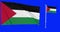 Green screen Palestine two flags waving palestinian flagpole animation 3d