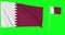 Green screen Qatar two flags waving qatari flagpole animation 3d chroma key