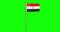 Green screen realistic loop egyptian flag Egypt with flagpole waving in the wind