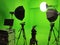 Green Screen Studio With Video Recording Camera And Lighting System