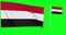 Green screen Yemen two flags waving in the wind yemeni flagpole animation 4k 3d chroma key