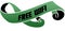 Green scrolled ribbon with FREE WIFI message.