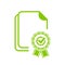 Green sealed certificate vector icon