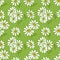 Green seamless daisy pattern.