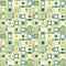 Green seamless dynamic geometric pattern. For printing design, textile design, packaging design