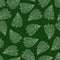 Green seamless pattern background zen tangle and zen doodle. Zentangle leaf vector. Zendoodle nature.