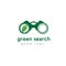 Green Search Binoculars Nature Leaf Logo Design