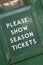 Green Season Ticket Sign