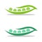 Green Seed Pea Pod Logo Template Illustration Design. Vector EPS 10