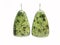 Green semigem silvery earrings