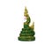 Green serpent naga statue on a white background