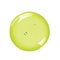 Green serum gel texture. Clear liquid cream swatch drop blob isolated on white background