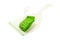 Green set of brush and dustpan, household cleaning utensil