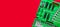 Green set of construction tools: wrenches, adjustable pliers, screwdriver and so on on a red background. Banner with place for