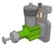 Green sewage sump pump, illustration, vector