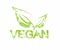 Green shabby vegan sign