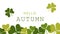 Green shamrock leaf hello autumn poster background leaf vector