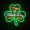 Green shamrock neon signboard.