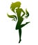 Green shape of beautiful woman icon cosmetic and spa, logo women on white background,