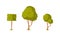 Green Shaped Bush with Lush Foliage as Park Zone Element Vector Illustration Set