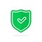 green shield with check mark like security