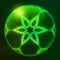 Green shining techno vector sphere