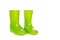 Green shiny child rain boots