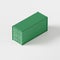 Green shipping container on white background in isometric illustration
