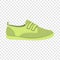 Green shoe icon, flat style
