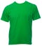 Green shortsleeve cotton tshirt on a mannequin isolated