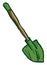 Green shovel drawing, illustration, vector