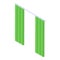 Green shower curtain icon, isometric style
