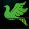Green silhouette Pigeon, Dove fly, Spirit and hope, freedom for Novi Sad