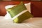 Green silk pillows