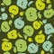 Green simple flat apple fruit seamless pattern