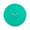 Green simple round wall clock - watch isolated