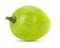 Green single grape isolated on the white background