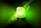 Green siren flasher lamp. Urgency ambulance siren vector alarm background