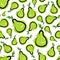 Green sketch bright pear seamless pattern