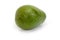 Green-skinned avocado fruit on a white background