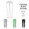 Green skinny pants for women. Women`s clothes for a walk.Women clothing single icon in cartoon style vector symbol stock
