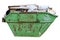 Green skip dumpster for municipal waste or industrial waste