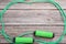 Green skipping rope