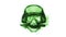 Green skull with knife animated logo loopable white background