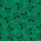 Green skulls on an emerald background