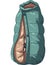 Green sleeping bag illustration