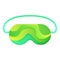 Green sleeping mask icon, cartoon style