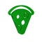 Green Slice of pizza icon isolated on transparent background. Fast food menu.