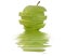 Green sliced apple, isolated